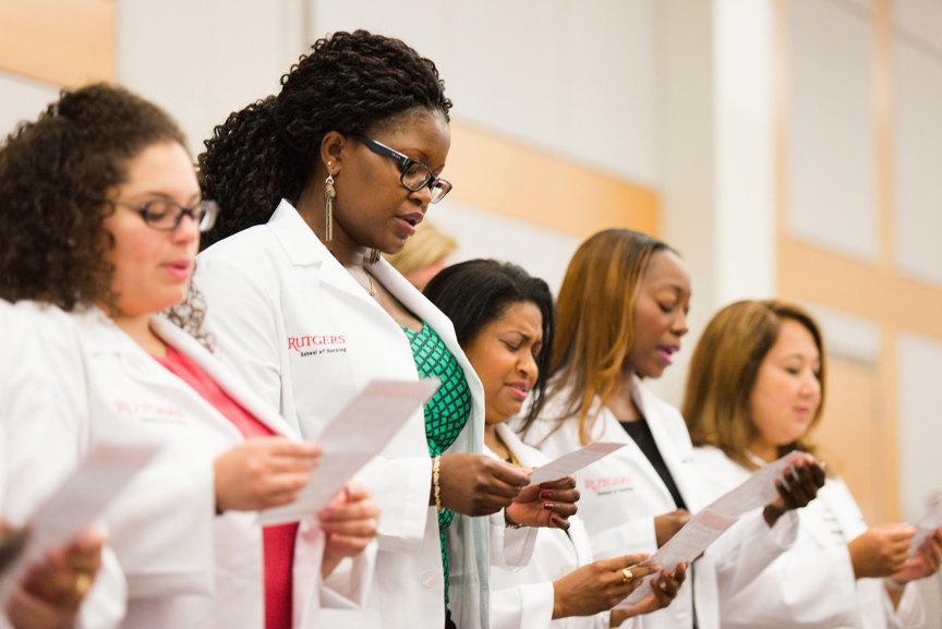 Nursing Students Participate in Inaugural White Coat Ceremony Rutgers